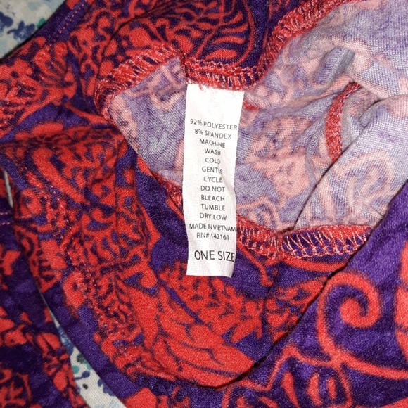 Lularoe legging red velour One size - Picture 2 of 2